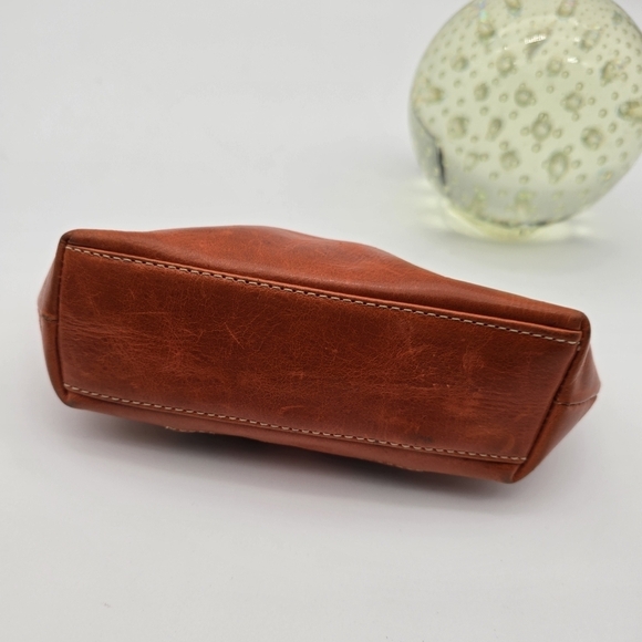 Vintage Bag Makeup Cosmetic Travel Case Pen Coin Wallet Orange Patchwork Boho - Picture 4 of 12